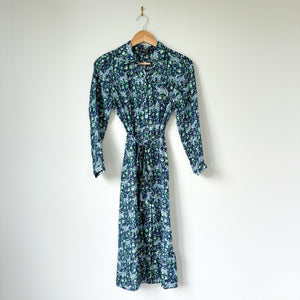 J. Crew Button Front Long Sleeve Midi Shirt Dress in Fauna Floral 00
