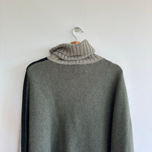 Load image into Gallery viewer, Kujten Poncho Ciara Smoking Cashmere Turtleneck Poncho Smok Stripe
