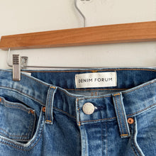 Load image into Gallery viewer, Denim Forum The Yoko High Rise Slim Button Fly Raw Hem Skinny Jeans Blue 30

