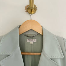 Load image into Gallery viewer, Agnona Leather Single-Breasted Lined Blazer Green 46
