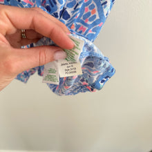 Load image into Gallery viewer, Lilly Pulitzer Duval Tic Tac Tile V-Neck Mini T-Shirt Dress Blue Pink S
