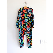 Load image into Gallery viewer, Deux Par Deux Smiley Face Boy Print Long Sleeve Thermal One Piece Black 4 NWT
