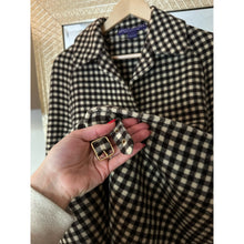 Load image into Gallery viewer, Ralph Lauren Collection Purple Label Wool Cashmere Blend Check Print Coat Brown $3998
