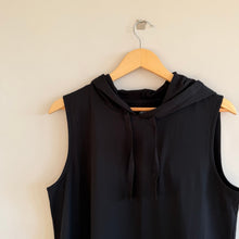 Load image into Gallery viewer, Eileen Fisher Traceable Organic Cotton Jersey Hooded Dress Black M
