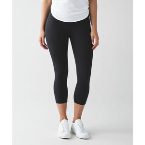 Lululemon Wunder Under Cropped High Rise Activewear Leggings Black 6 NWT