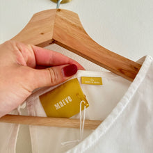 Load image into Gallery viewer, Anthropologie Maeve Ruffled Sleeve Poplin Round Neck Blouse White 10
