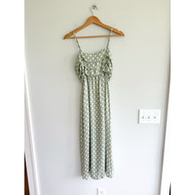 Load image into Gallery viewer, Anthropologie Polka Dot Layered Ruffles Sleeveless Maxi Dress Green S NWT

