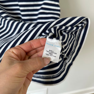 Draper James Tie Waist T-Shirt Dress in Nautical Stripe Navy White S