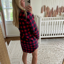 Load image into Gallery viewer, ATM Anthony Thomas Melillo Plaid Flannel Long Sleeve Shirt Dress Red Black XS
