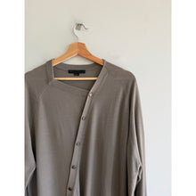 Load image into Gallery viewer, Alexander Wang Merino Wool Asymmetric Button Front Cardigan Sweater Gray M
