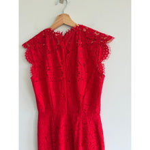 Load image into Gallery viewer, Rachel Zoe Suzette Floral Lace Cap Sleeve Mini Sheath Dress Red 4
