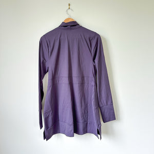 Any Age Activewear Zip Up Mock Neck Hip Length Outdoor Basic Jacket Purple XL
