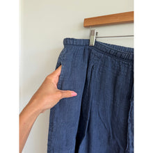 Load image into Gallery viewer, La Bottega di Brunella Linen Drawcord Waist Flat Front Casual Shorts Blue XL
