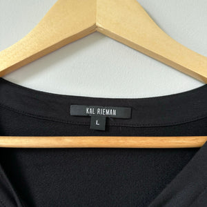Kal Rieman Cape Sweatshirt Boat Neck Pullover Black L NWT