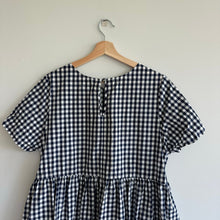 Load image into Gallery viewer, TRADLANDS Gingham Short Sleeve Dress Navy White L
