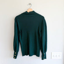 Load image into Gallery viewer, Lauren Ralph Lauren Black Label Mock Neck Knitted Puff Sleeve Sweater Green 1X
