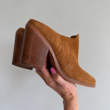 Load image into Gallery viewer, Marc Fisher LTD Gabbi Suede Pointed Toe Slip On Western Heeled Mule Brown 9.5
