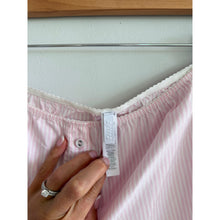 Load image into Gallery viewer, Skims Stretch Cotton Poplin Striped Tank Top Shorts Lounge Set Pink White XL
