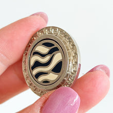 Load image into Gallery viewer, Gianni Versace Vintage Gold Tone Border Zebra Stripe Single Clip-On Earring
