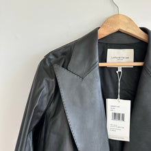 Load image into Gallery viewer, Lafayette 148 New York Kourt Plonge Lambskin Jacket Black L
