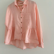 Load image into Gallery viewer, Anthropologie Holding Horses Mckenzie Linen Peplum Long Sleeve Button Up Shirt XS
