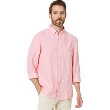 Load image into Gallery viewer, Vineyard Vines Linen Embroidered Long Sleeve Button Up Shirt Pink XXL

