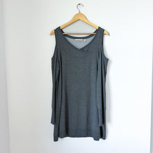Load image into Gallery viewer, Soft Surroundings Cortese Tunic Cold Shoulder Pullover Gray M
