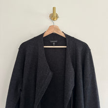 Load image into Gallery viewer, Eileen Fisher Merino Wool Asymmetric Zip Coat Jacket in Charcoal
