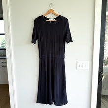 Load image into Gallery viewer, Hugo Boss Frizana Fitted Knit Jumper Short Sleeve Crewneck Dress Black M NWT
