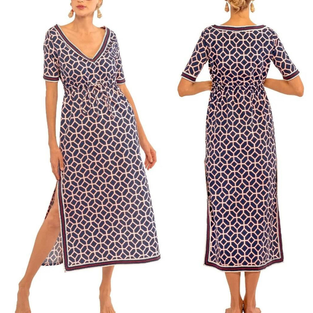 Gretchen Scott Surf's Up Dress Lucy in The Sky Navy XL NWT