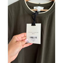 Load image into Gallery viewer, Pompander Place Short Sleeve Stretch Crewneck T-Shirt Dress Olive Green L NWT
