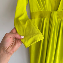 Load image into Gallery viewer, Cushnie Et Ochs Neon Deep V-Neck Midi Evening Dress Yellow 6
