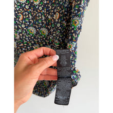 Load image into Gallery viewer, Tory Burch Floral Pattern Cap Sleeve Crew Neck Blouse Blue 2
