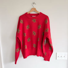 Load image into Gallery viewer, Beach Riot Callie Gingerbread Crew Neck Long Sleeve Pullover Sweater Red M
