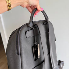 Load image into Gallery viewer, Tumi Landon Alcott Fine Pebbled Leather Backpack in Gray
