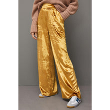 Load image into Gallery viewer, Anthropologie Maeve Anastacia Velvet Pull On High Rise Wide Leg Pants Gold XS
