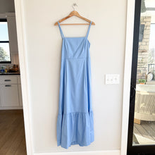 Load image into Gallery viewer, CeCe Bow Back Sleeveless Smocked Cut Out Maxi Dress Blue L
