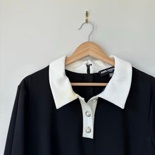 Load image into Gallery viewer, Karl Lagerfeld Paris Collared Shift Dress with Contrast Tulip Sleeve 16
