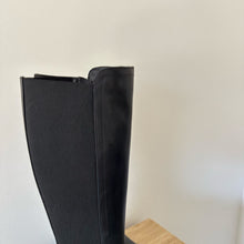 Load image into Gallery viewer, Aquatalia Leather Zip Up Block Heels Knee High Boots Black 8.5

