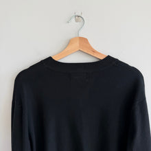 Load image into Gallery viewer, Modern Citizen Cashmere Blend Side Zip Crew Neck Knit Pullover Sweater Black L

