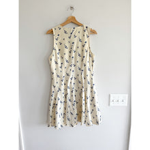 Load image into Gallery viewer, Universal Thread Button Front Floral Print Sleeveless Mini Dress Cream Blue M
