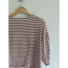 Load image into Gallery viewer, Nation LTD Sandra Boat Neck Organic Cotton Top Rust White S
