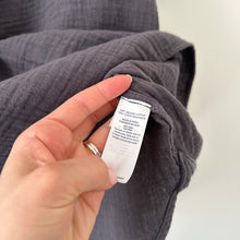 Load image into Gallery viewer, Faherty Gauze Cotton Henley Neck Short Sleeve Blouse Gray L

