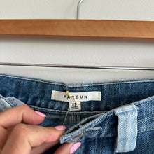 Load image into Gallery viewer, Pacsun High Rise Denim Zip Front Utility Cargo Jeans Blue 25
