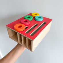 Load image into Gallery viewer, Lovevery The Realist Play Kit Count &amp; Slide Ring Chute Toy Red

