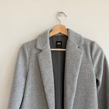 Load image into Gallery viewer, Zara Mid Length Lapel Open Front Tailored Basic Coat Gray Marl S

