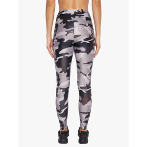 Koral Lustrous High Rise Camo Print Pull On Leggings in Lead Camo L