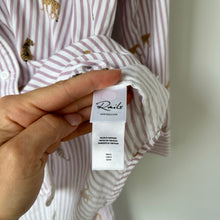 Load image into Gallery viewer, Rails Luna Pajama Set in Rose Stripe Cats S
