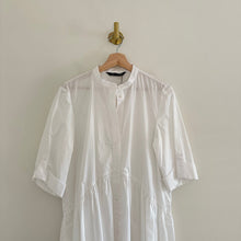 Load image into Gallery viewer, NWT Zara Half Sleeve Henley Neck Lightweight Mini Shirt Dress White L
