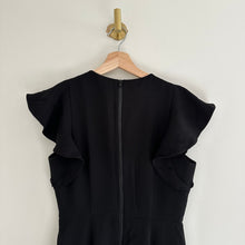Load image into Gallery viewer, Chelsea28 Crew Neck Flutter Sleeve Mini Sheath Dress Black 4
